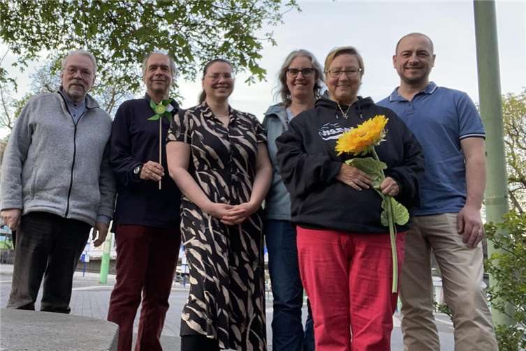 Der Direktkandidat Christian Ott (re.) und der Vorstand der Grünen. Foto: privat