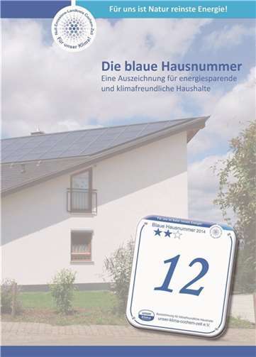 Der Energiesparwettbewerb „Blaue Hausnummer“ zeichnet besonders klimafreundliche Haushalte aus.privat