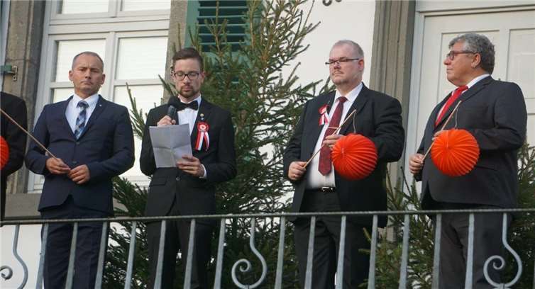 Der Erste Vorsitzende Steffen Jungbluth begrüßte Präses Christian Scheinost und die anwesende Bevölkerung zur offiziellen Eröffnung der Kirmes.