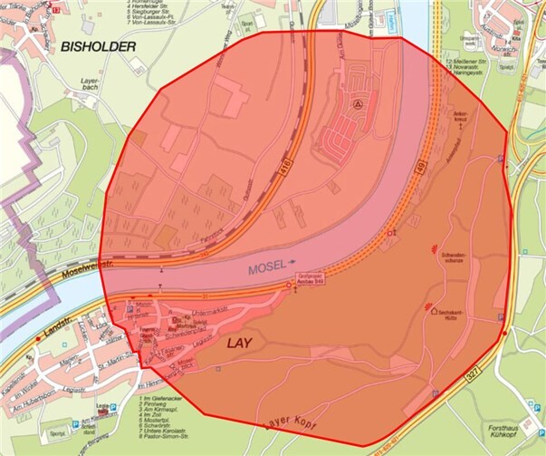 Der Evakuierungsradius. 
