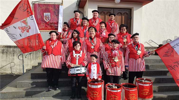 Der Fanfarenzug Rot-Weiß Vallendar 1985 ist an Karneval viel unterwegs.Foto: privat