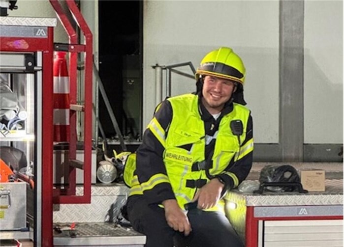 Der Feuerwehrmann aus Thür hat sein Herz am rechten Fleck. Foto: privat