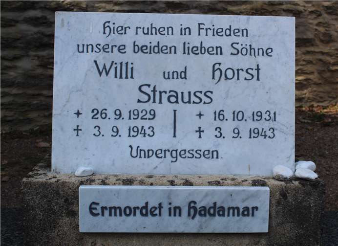 Der Grabstein der beiden Brüder Strauss. Privat