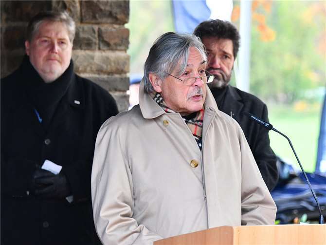 Der Holocaust-Überlebende Christian Pfeil war der Hauptredner.