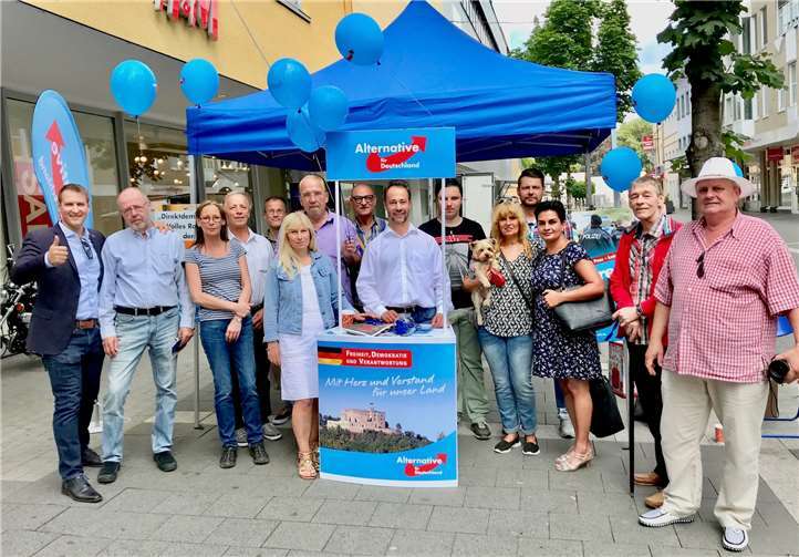 Der Infostand der AfD auf dem Deichstadtfest war gut besucht.privat