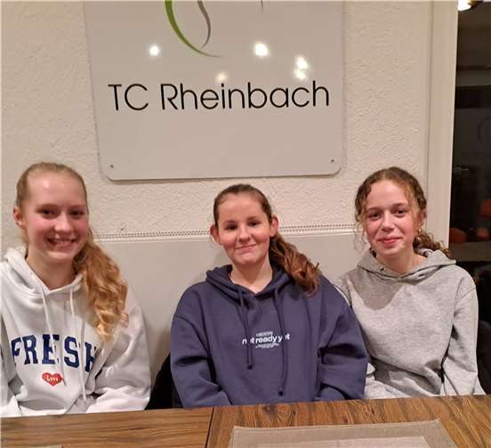 Der Jugendvorstand des TC Rheinbach (v.l.n.r.): Josefine Grüter, Emma Klein, Clara Kuckenberg.  Foto: TC Rheinbach