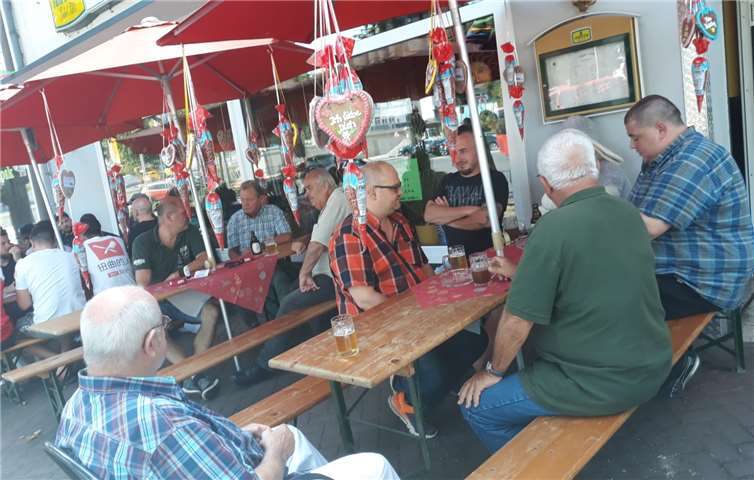 Der Kirmesfrühschoppen wurde nach Coronaregeln abgehalten.Fotos: Privat