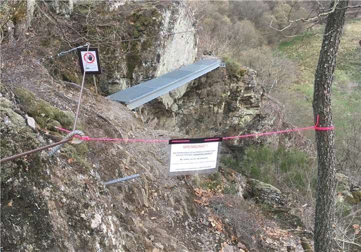 Der Klettersteig am Hölderstein (Döttesfeld) wird vorübergehende gesperrt. Foto: privat