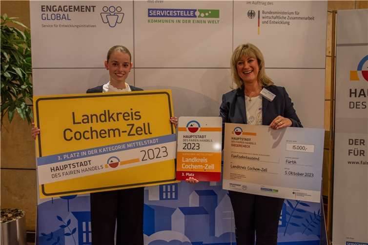 Der Landkreis Cochem-Zell hat beim bundesweiten Wettbewerb „Hauptstadt des Fairen Handels“ den 3. Platz in der Kategorie „Mittelstädte“ belegt. Copyright: Oliver Kordes Engagement Global