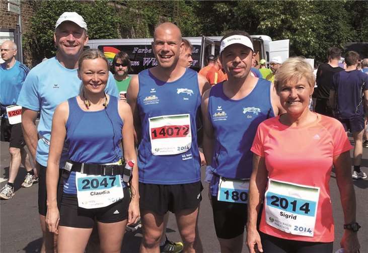 Der Lauftreff SV Weitersburg nahm auch beim 10. Mittelrhein Marathon teil. Claudia Heitz und Sigrid Meuer starteten seit 2005 bei allen zehn Veranstaltungen. privat