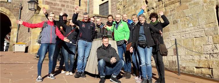 Der Lauftreff kulturell unterwegs auf der Wartburg.Fotos: privat