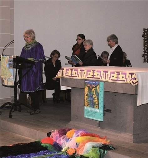 Der Nil war eines der großen Symbole des Gottesdienstes, hier in einem Bodenbild aus Tüchern nachempfunden.privat