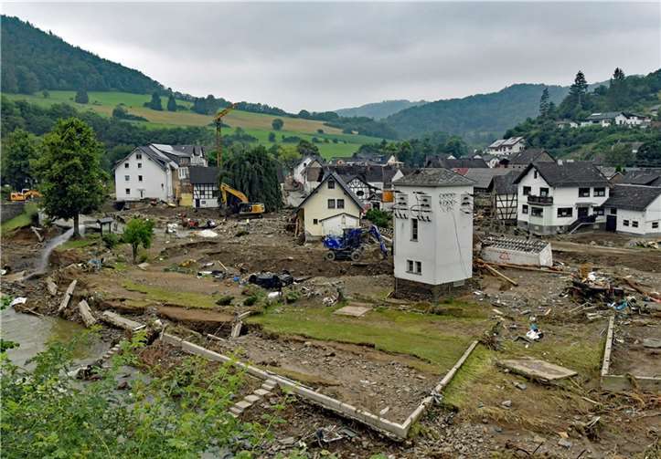 Der Ort Schuld im Ahrtal nach der Flutkatastrophe. Foto: Peter Burggraf