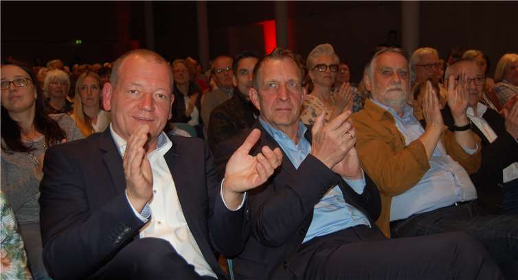 Der Polcher Stadtbürgermeister Gerd Klasen, der Bürgermeister der Verbandsgemeinde Maifeld, Maximilian Mumm, und SPD-Stadtbürgermeisterkandidat Hans-Georg Ziesemer.