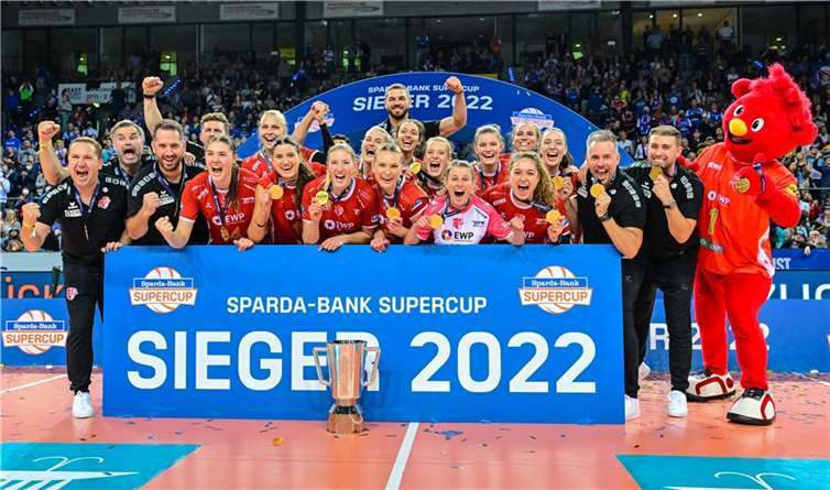 Der Potsdamer SC entführte den Supercup 2022 aus der Stuttgarter Porsche-Arena. Foto:  VBL