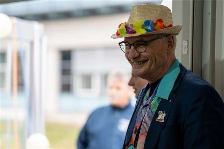 Der Präsident der Hochschule Koblenz Prof. Dr. Karl Stoffel im närrischen Gewand.