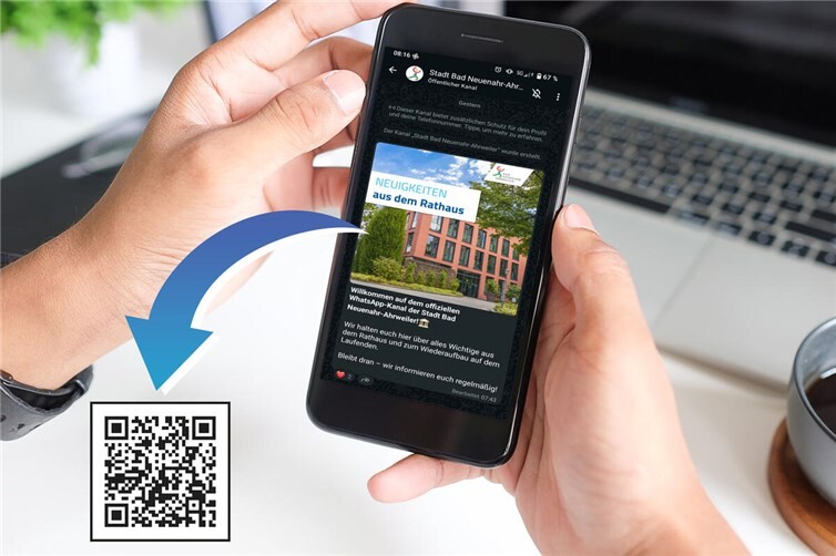 Der QR-Code führt zum WhatsApp-Kanal der Stadt Bad Neuenahr-Ahrweiler