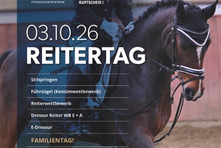 Der Reitertag des RV Kurtscheid findet am 3. Oktober 2026 statt. 