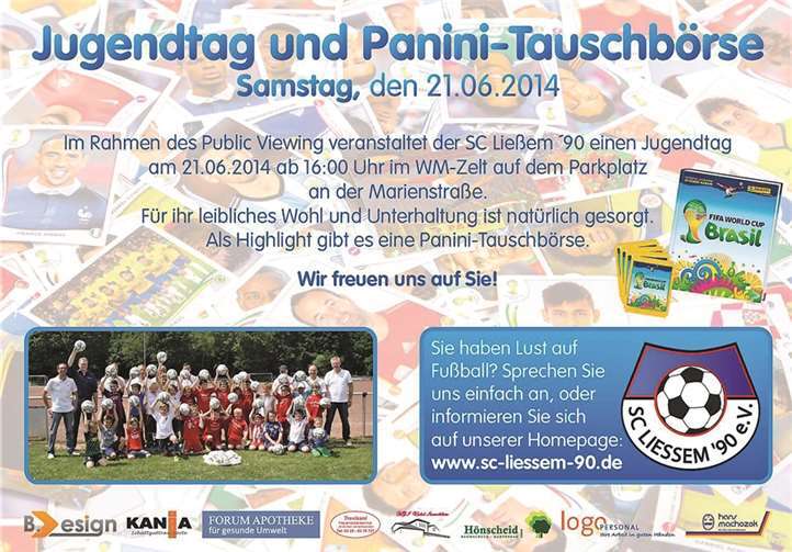 Der SC Liessem 90 veranstaltet einen großen Jugendtag.privat