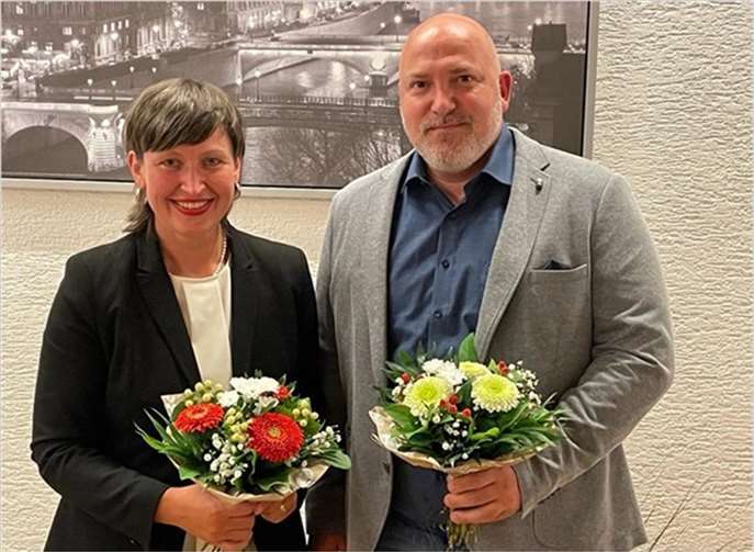 Der SPD-Ortsvereins Vallendar Natalja Kreuter und Peter Wahlers.