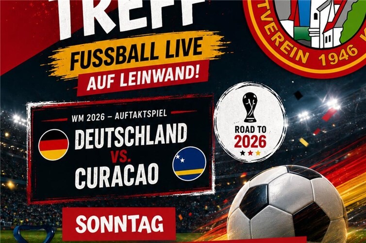 Der SV Kripp lädt zum Vereinstreff mit Public Viewing ein.