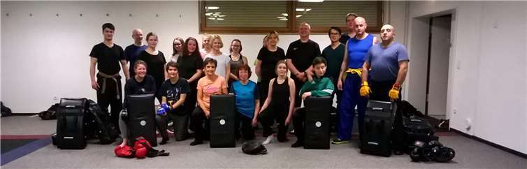 Der Selbstverteidigungskurs im Vereinsraum der Rheinhalle.Foto: privat