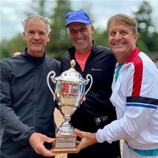 Der Spitzenspieler des TCR, der Schwede Anders Järryd, Stefan Burchard und Tom Coulton.