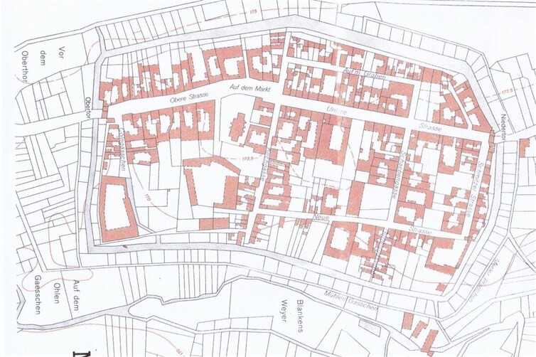 Der Stadtplan zeigt die Meckenheimer Altstadt im 19. Jahrhundert. Die Stadführungen des Museumsvereins führen jedoch auch weiter zurück in die Vergangenheit.
