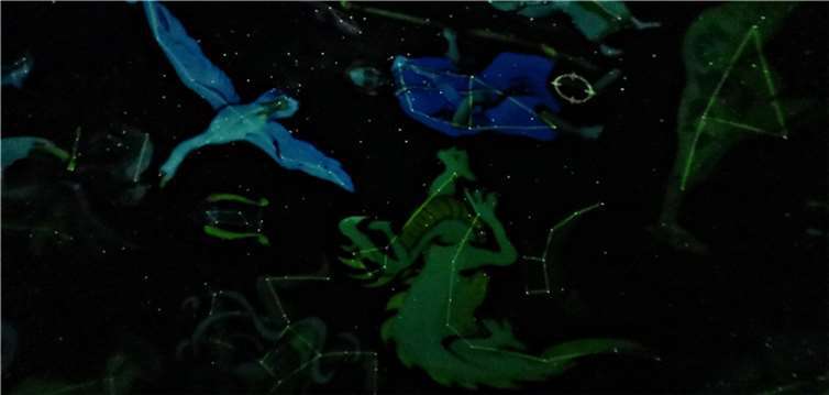 Der Sternenhimmel wurde in die Kuppel projiziert.