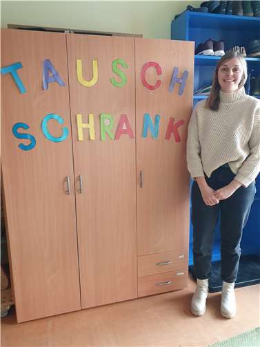 Der Tauschschrank in der Kita St. Servatius Landkern.  Quelle: Kita Landkern