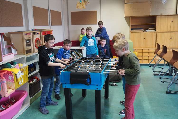 Der Tischkicker stand während der Osterferienbetreuung hoch im Kurs.