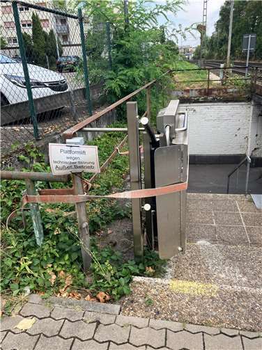Der Treppenlift ist außer Betrieb.. Quelle:Stadt Koblenz