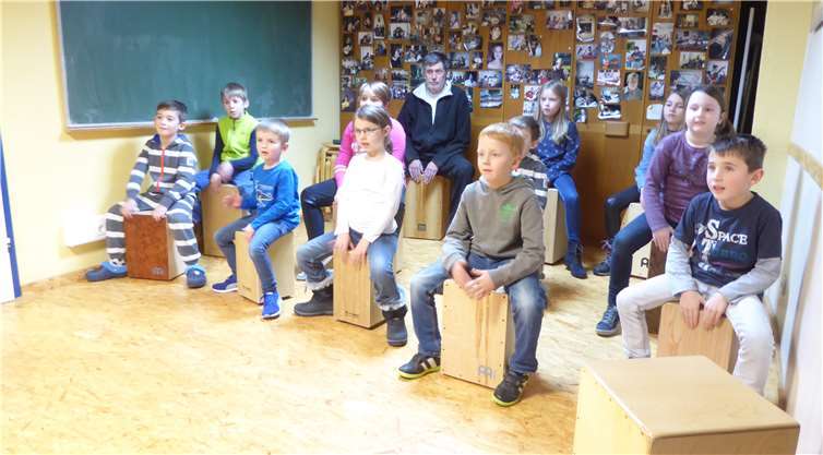 Der Trommelkurs begeisterte die Kinder. Privat