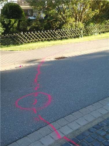 Der Unfallort in der Bergstaße Höhe Hausnummer 6