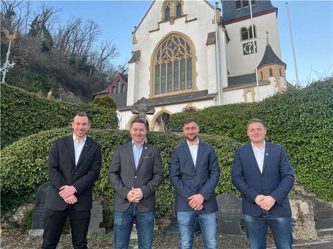 Der Vorstand 2022 des KJGV Leubsdorf (v.l.n.r.): Jonas Feltens (Schriftführer), Marius Hömig (Leutnant), Mathias Iserhardt (Hauptmann), Marcel Monschau (Kassierer). Foto: privat