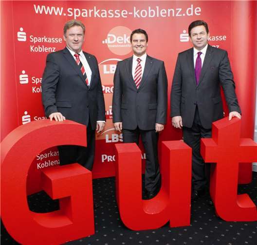 Der Vorstand der Sparkasse Koblenz, von links: Ernst Josef Lehrer, Matthias Nester und Thomas Welling.Sparkasse Koblenz