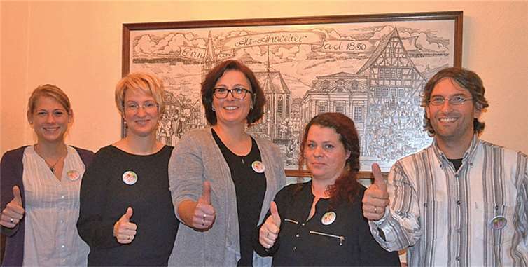 Der Vorstand des Fördervereins im Jubiläumsjahr (v.l.): Claudia Weber (Beisitzerin), Heike Metzger (Kassiererin), Jessica Ulrich (1.Vorsitzende), Tanja Surget (2.Vorsitzende), Uwe Bodenheim (Schriftführer). Es fehlt Christine Cevriz (Beisitzerin). Privat