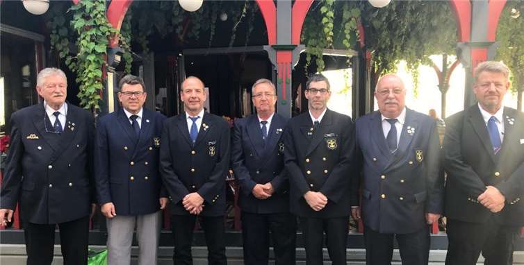 Der Vorstand des Landesverbandes Südwest: Kurt Nüchem, Werner Krämer (Beisitzer), Heribert Raab (Vorsitzender Schlichtungsausschuss), Wolfgang Wendling (Schatzmeister), Reinhard Bauer (stellv. Landesverbandsleiter), Daniel Buß (Landesverbandsleiter) und Dirk Jost (Schriftführer und Landesjugendreferent). Andreas Laas