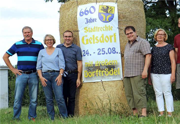 Der Vorstand des Vereins „Zukunft und Geschichte Gelsdorf e.V.“ freut sich schon jetzt auf den „Bunten Gelsdorfer Sommermarkt“ am 24. und 25. August (v.l.): Rainer Binz, Regina Mertens, Vorsitzender Andreas Ackermann, Hermann Josef Dahlhausen, Monika Zocha und Stefan Jöntgen.Foto: -JOST-