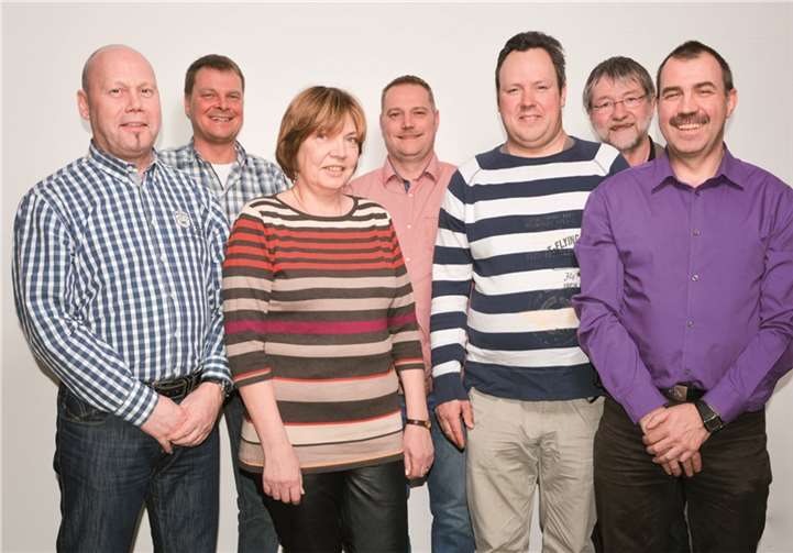 Der Vorstand v.l.: Arno Jacobi, Ralf Schmitz, Ruth Dühr-Ohlmann, Andreas Naumann, Thorsten Winter, Claus Rämer und Rudolf Naumann. Es fehlt Elsbeth Hodes.privat