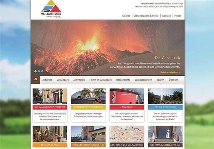 Der Vulkanpark erstrahlt neu in der virtuellen Welt des Internet. KV MYK