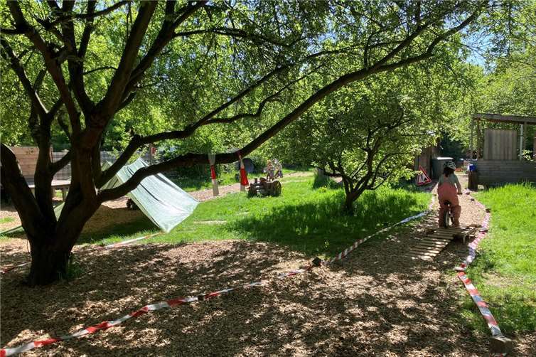 Der Waldkindergarten verwandelte sich in eine Rennbahn. Foto: Stadtverwaltung Lahnstein