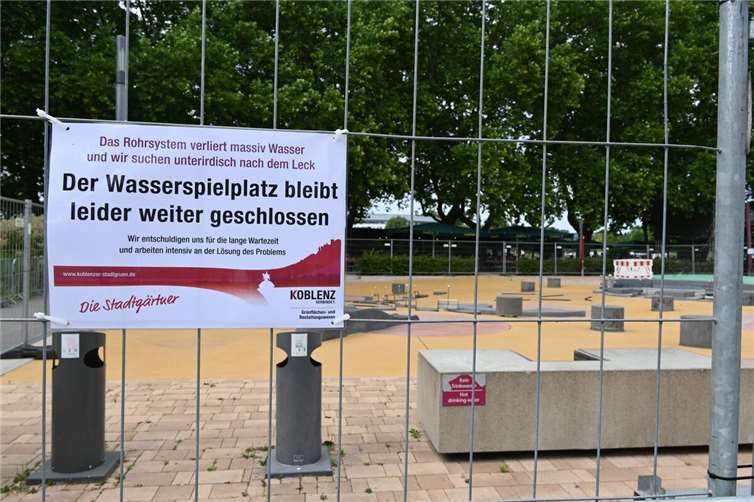 Der Wasserspielplatz am Deutschen Eck wird in diesem Jahr nicht mehr geöffnet. Foto: Stadt Koblenz / Verena Groß