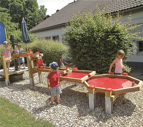 Der Wasserspielplatz im Kindergarten Sonnenschein.privat