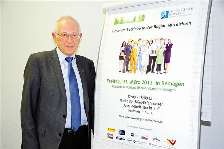 Der Wettbewerb zum Betrieblichen Gesundheitsmanagement soll künftig alle zwei Jahren stattfinden, sagte Werner Schmitt, stellvertretender Vorsitzender der Initiative Region Mittelrhein.