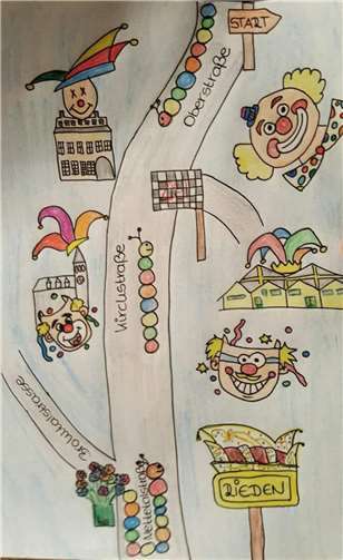 Der Zugweg am Veilchendienstag in Rieden.  Quelle: privat