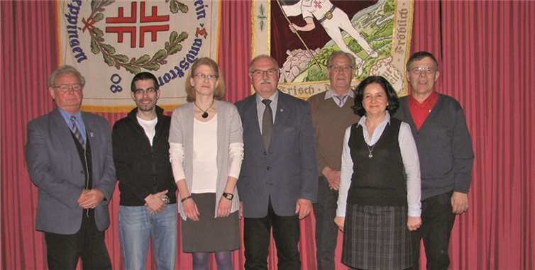 Der aktuelle Vorstand (v.li.): Bernhard Bitzen, Christian Etten, Carmen Schneider, Siegfried Schmidt, Rainer Schneider, Renate Mohr und Karl Assenmacher. TV 08 Heppingen