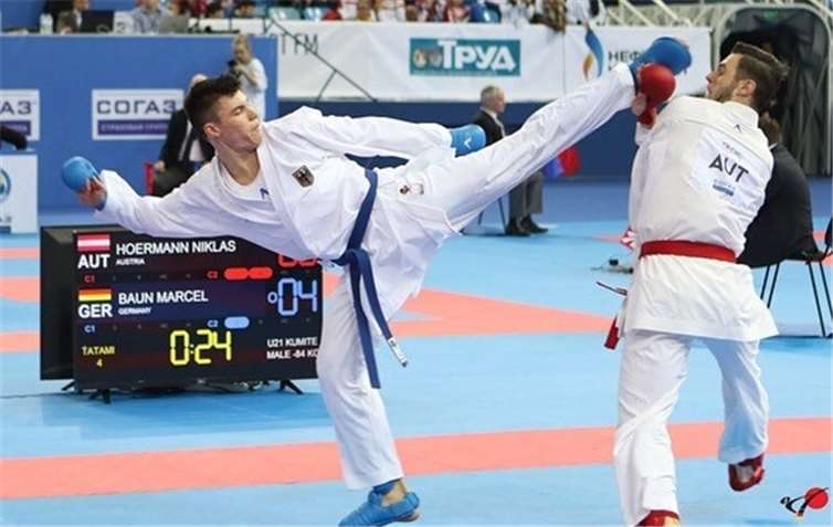 Der amtierende Deutsche Meister Marcel Baun (Vulkan Budo Vordereifel)(l.).