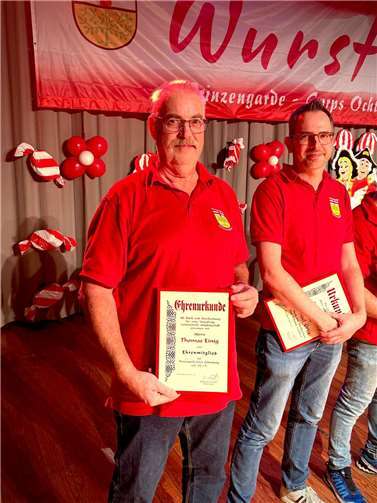 Der ehemalige „Suppenchef“ Thomas „Tommy“ Einig wurde nach 45 aktiven Jahren via Urkunde zum Ehrenmitglied ernannt.