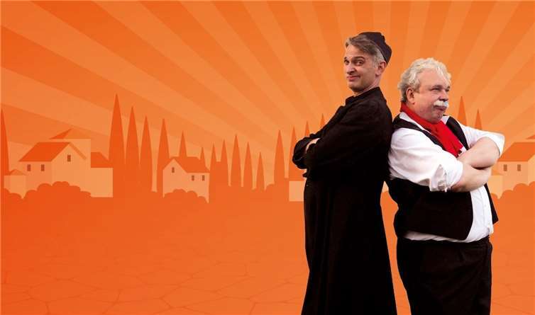 Der immer wieder faszinierende Kampf zwischen dem kommunistischen Bürgermeister Peppone und dem kauzigen Priester Don Camillo ist Inhalt des neuen Theaterstücks der Lahnsteiner Burgspiele 2017. Städtische Bühne Lahnstein